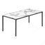 Ensemble de table, ensemble de 3 pièces, café, bout, métal noir, stratifié d'aspect marbre blanc, contemporain, moderne