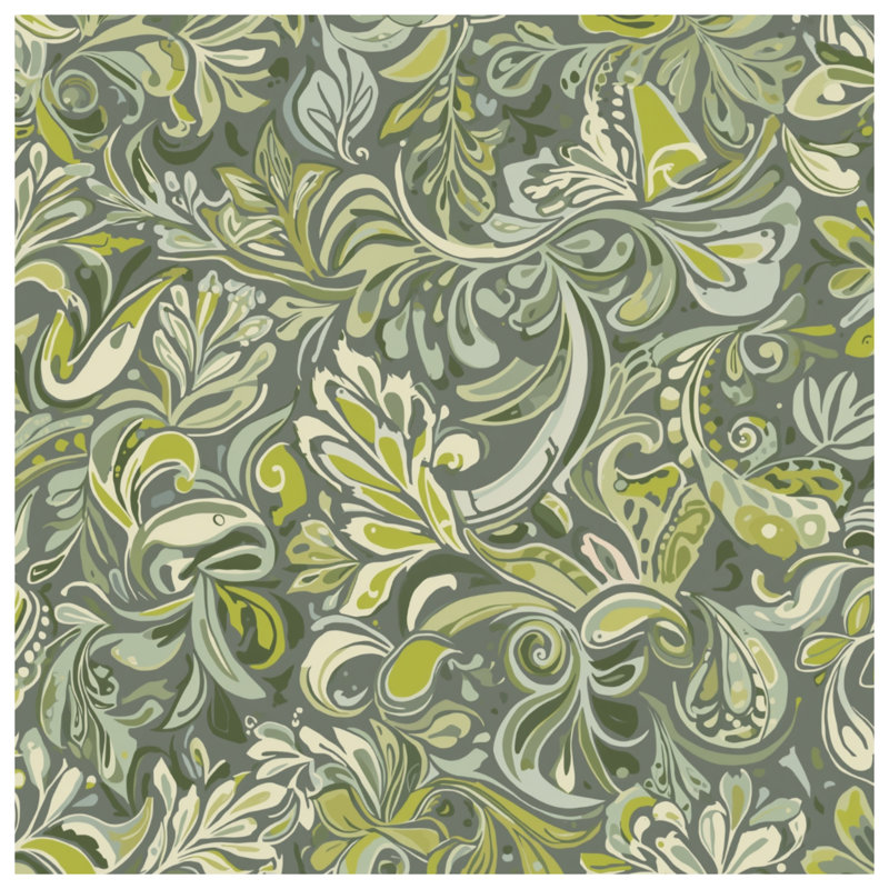 Green Floral Pattern Comforter, Twin