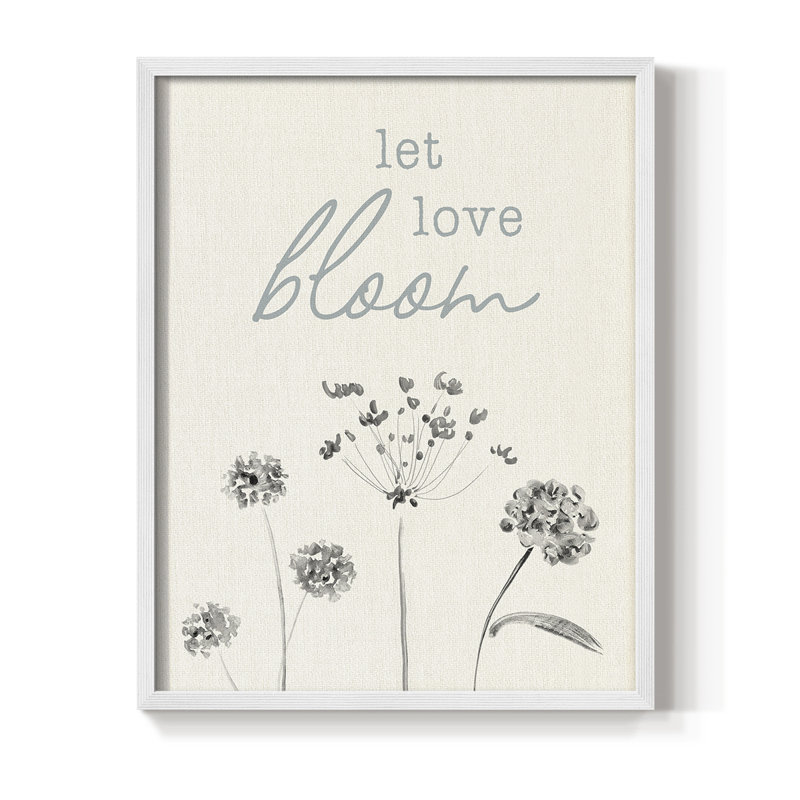 Let Love Bloom, reproduction encadrée - bois massif, H 15 po x l 12 po, Blanc