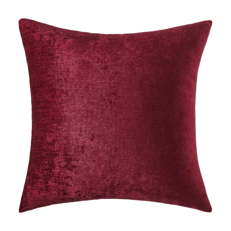  Housse de coussin en chenille, Vin rouge, H 20 po x l 20 po