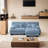 Sofa With Convertible Footstool With 2 Lumbar Pillows And 2 Pillows In Chenille