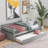 Gray Twin Size Daybed with Trundle – Space-Saving Guest Bed for Bedroom or Kids Room-117497150