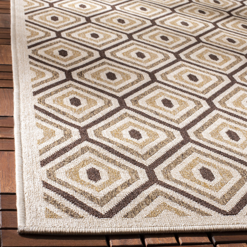 Tapis d'intérieur / extérieur à motif géométrique Amatia Performance, Rectangle 5 pi 3 po x 7 pi 7 po