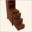 Table de bout avec 3 tiroirs, table de coin avec 2 tablettes ouvertes, table d'appoint haute pour chambre à coucher et coin
