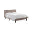 Ensemble de chambre à coucher 3 pièces - Grand lit capitonné à boutons - Tête de lit tapissier en velours taupe brun avec table de chevet à finition jacobine patinée-977534391-977534282