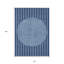 Tapis extérieur lavable rayé bleu marine 10 pi x 14 pi
