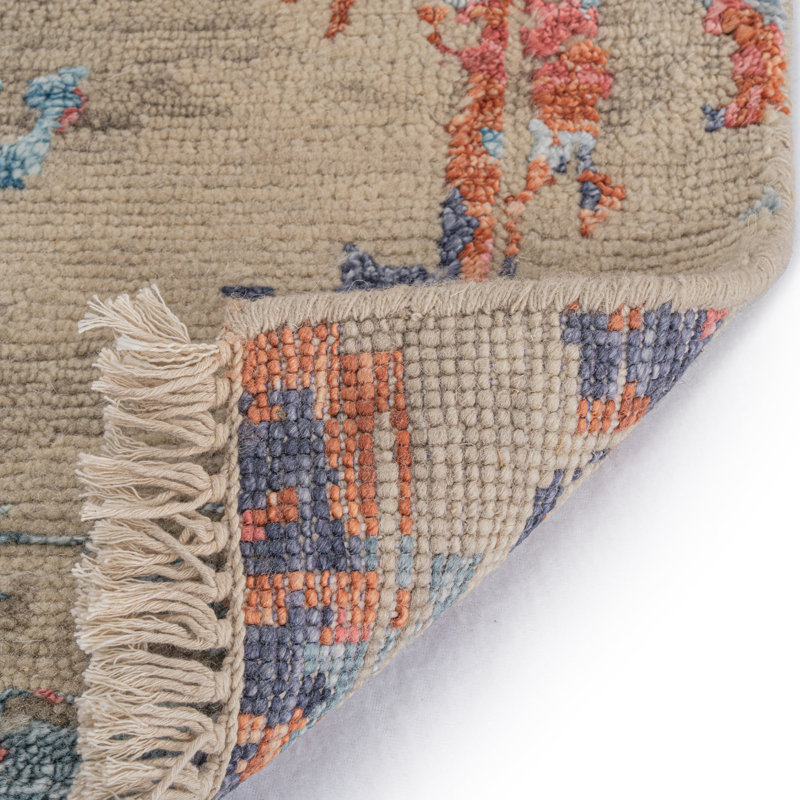 Wool Abstract Area Rug in Multi, Rectangle 7' x 9'
