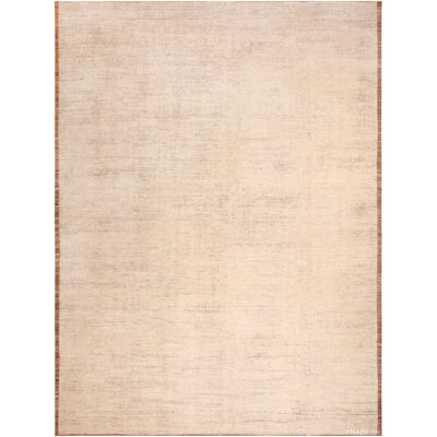 Tapis décoratif chic et moderne brun clair / ivoire One-of a Kind Kind