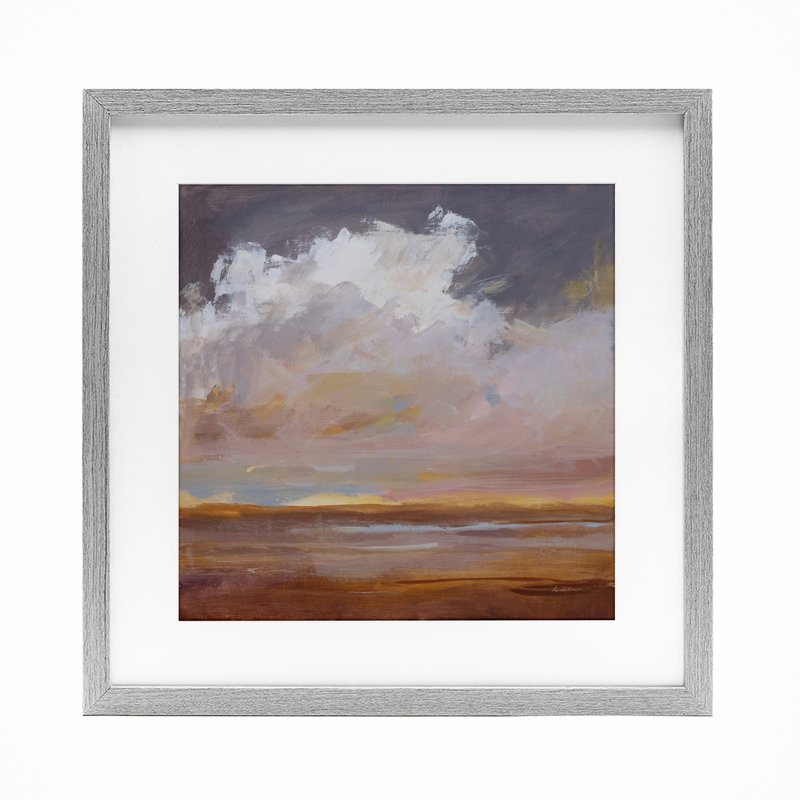 Sorbet, paysage abstrait, reproduction encadrée sous verre, design par Pamela Munger, H 13 po x l 13 po, Cadre de ferme gris