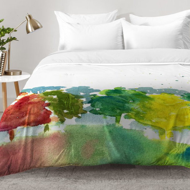 Laura Trevey Modern & Contemporary Polyester Floral Comforter, King Comforter + 2 King Shams