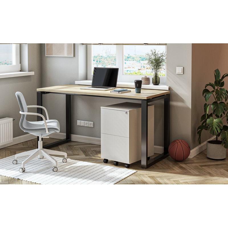 Kylann 15.35'' Wide 2 -Drawer Mobile File Cabinet, White