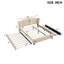 Grand lit plateforme tapissier avec tête de lit à oreilles, 2 tiroirs, lit gigogne, sans sommier, tête de lit en lin beige, grand lit, tissu simple-130429209