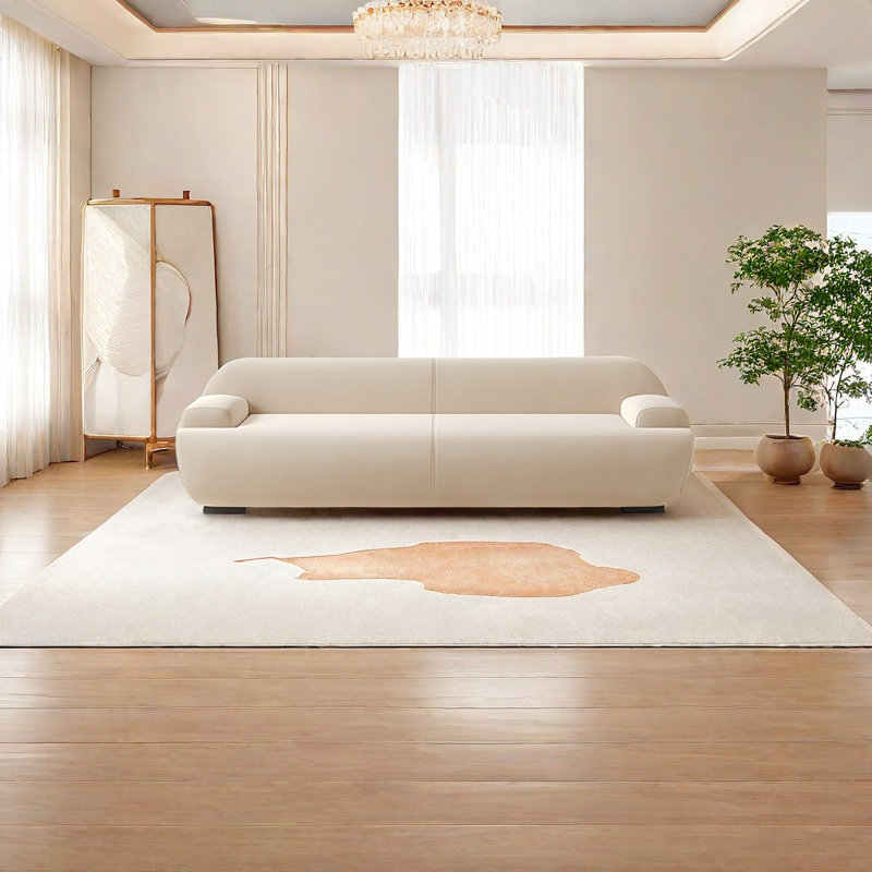 Banc rembourré Hamidiye Leathaire, Beige, H 23,62 po x l 59,05 po x P 19,68 po