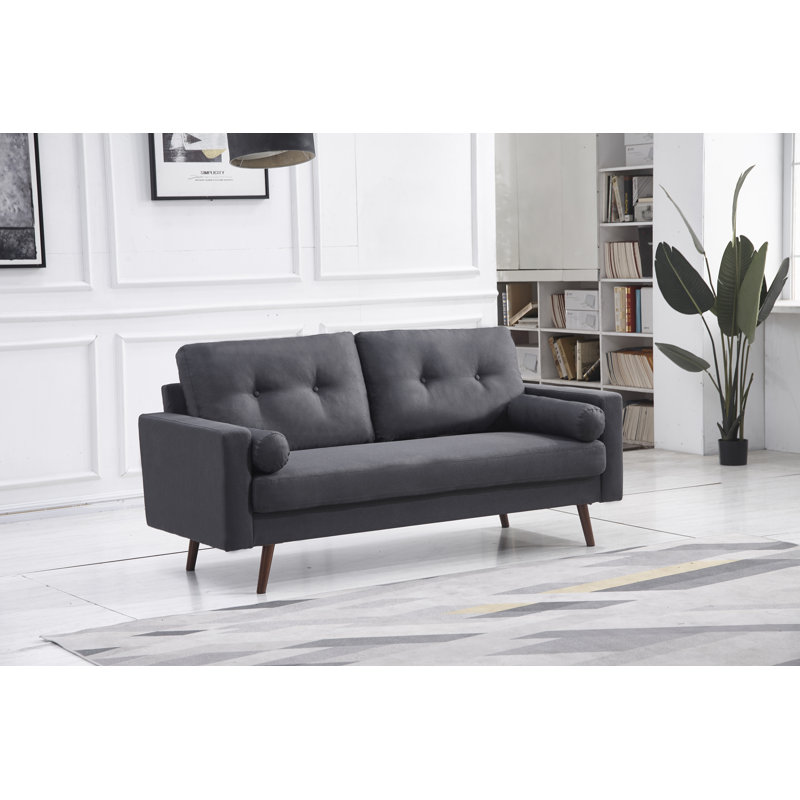 Espana Upholstered 71'' Sofa, Dark Gray Polyester