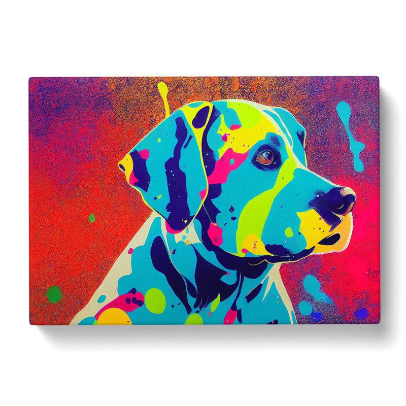 Colourful Dog Vol.2 Abstract - Wrapped Canvas, 50cm H x 76cm W x 3cm D