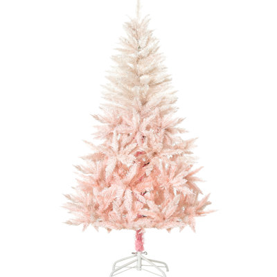 Pink 7ft Christmas Artificial Tree, 1000 Tips, Safer Option, Effortless Assembly & Setup Realistic Appearance, Simple