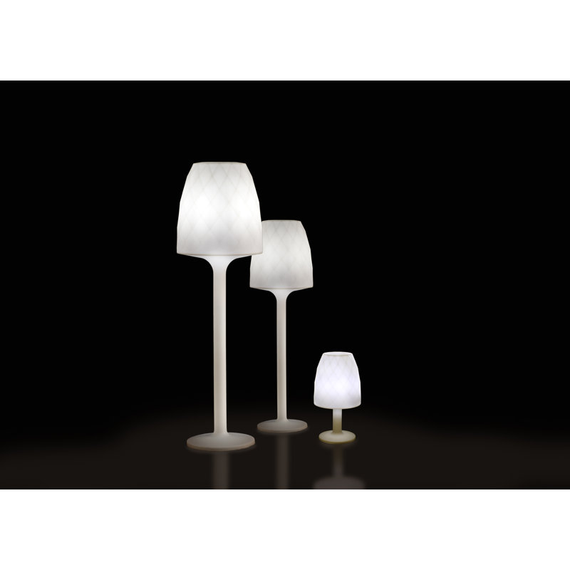 Vases Matte Ice White Plug-In LED Outdoor Floor Lamp, 86.5" H x 26.77" W x 26.77" D, Plug-In