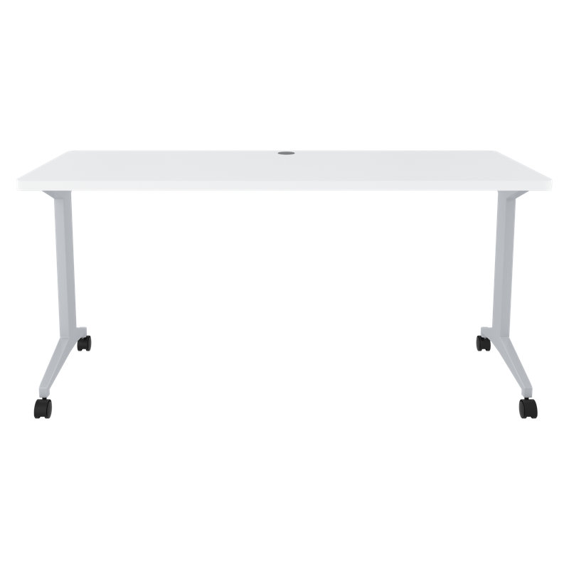 Bureau à pieds en T, Blanc / blanc