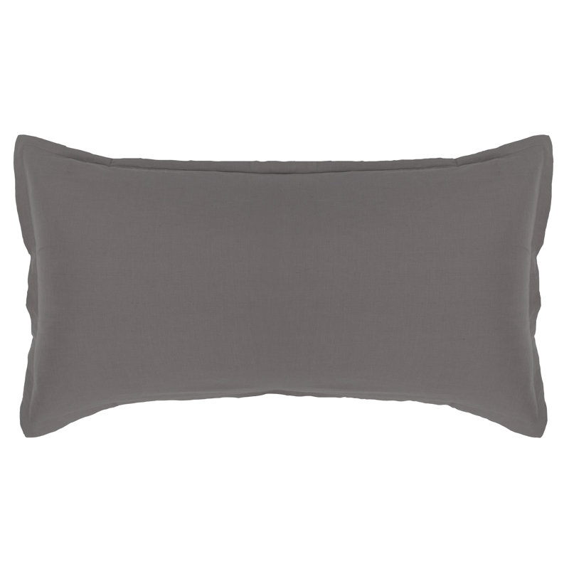 Taie d'oreiller en mélange de lin Arcadia, Très grand lit, Gris