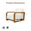 Fauteuil de jardin surdimensionné en bois d'acacia avec coussin, fauteuil lounge à assise profonde