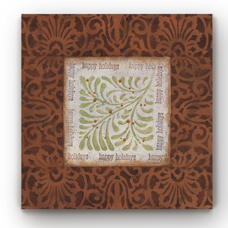 Folk Holiday - reproduction sur toile tendue, H 16 po x l 16 po x P 1 po