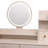 Stylish Vanity Table + Cushioned Stool, Touch Control LED Mirror, Large Capacity Storage Cabinet, 5 Drawers, Fashionable Makeup Furniture, Length Adjustable(L31.5"-43.2"X W15.8" X H48.1")
