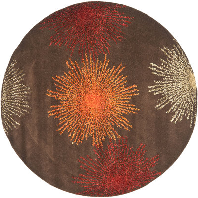 Amier Abstract Handmade Tufted Brown Area Rug