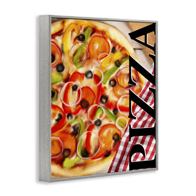 Giclée encadrée de pizza traditionnelle gastronomique, design par Kim Allen