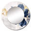 Savy bleu blanc hibiscus tropical Harmony Flowers I - miroir floral, miroir mural rond bleu unique, impression sur métal-508644863
