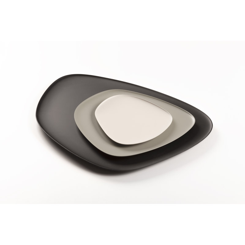 Namasté Decorative Plate Set, Black/Gray/Taupe