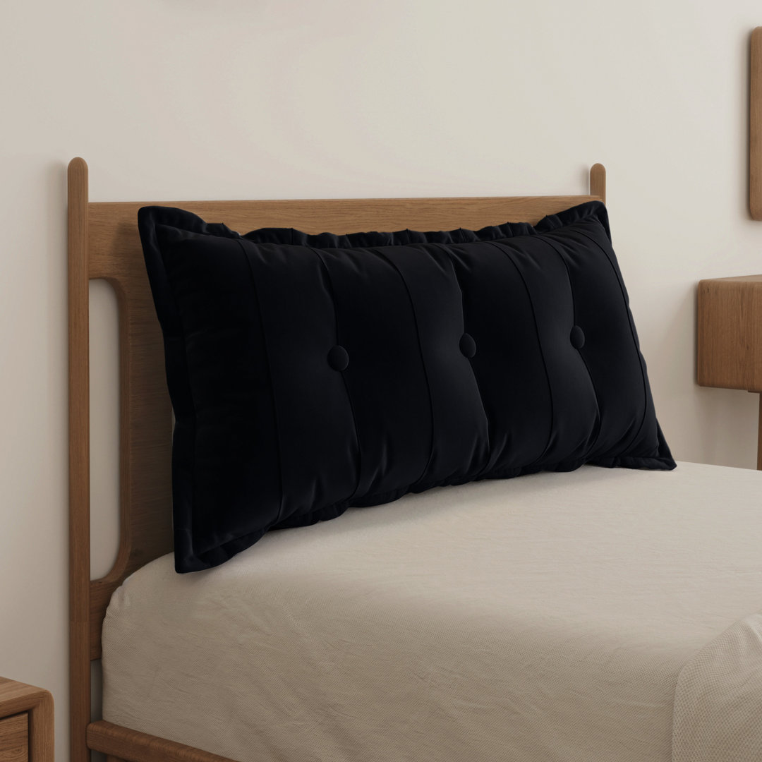 Sit-up Back Comfort 100% Cotton Velvet Button Tufted Bed Rest Headboard Decorative Back Support Pillow, Accent Side Sleeper Body Pillow WOWMAX 