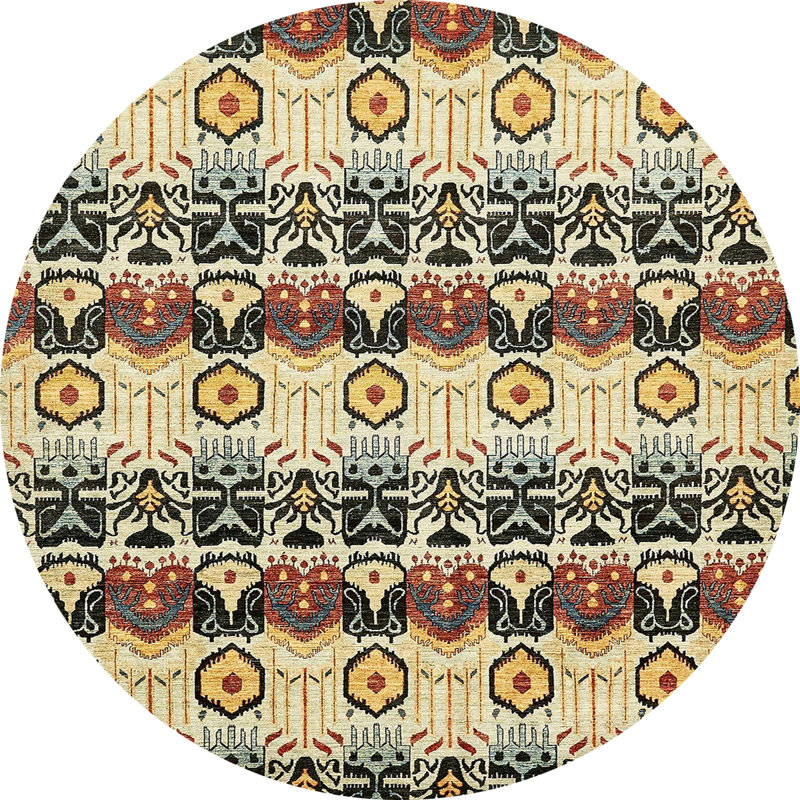 Abstract Indoor Rug, Round 4'