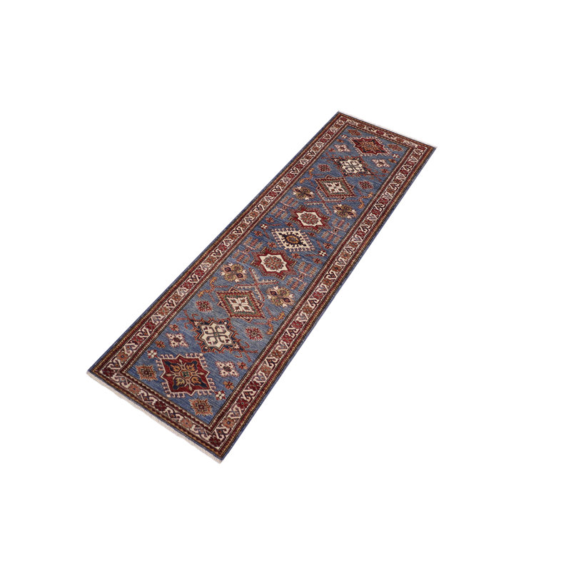 Rustic Gioni Kennedi Blue/Beige Wool Runner - 2'8'' X 10'6''