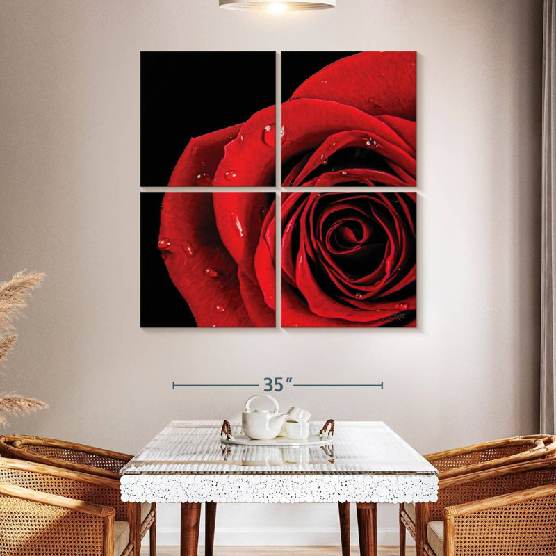 Harnek Pop de rose rouge, H 45 po x l 45 po