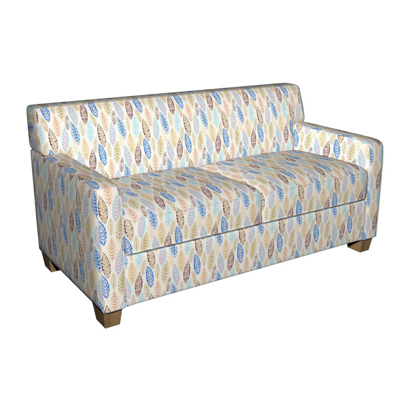 Tissu à imprimé floral, Bleu / Brun