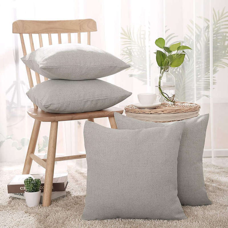 Square Pillow Cover, Light Gray