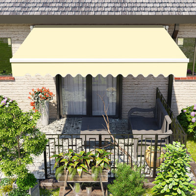 Dakota Fields Fabric Cover Retractable Patio Awning