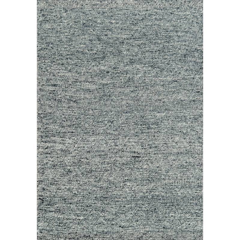 Handmade Gray Wool and Cotton Rectangular 8' x 10' Area Rug