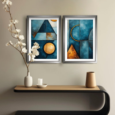Élégantes peintures décoratives en panneau de fibres à densité moyenne (2 pièces), 15,0 x 20,9 pouces | 100% panneau de fibres à densité moyenne (épaisseur: 0,1 pouce) avec 100% cadres en bois (épaisseur: 0,8 pouce) | Parfait pour le salon, la chambre à coucher et le bureau, élégant et accrocheur