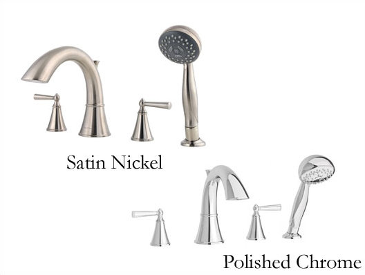 Garniture de baignoire romaine avec douchette latérale Saxton