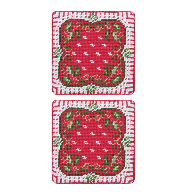 Happy Holly-Days Coaster Ensemble de sous-verres Petit Point / 4