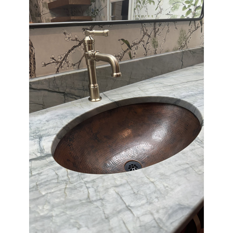 Large Oval Copper Bathroom Sink Artisan Made