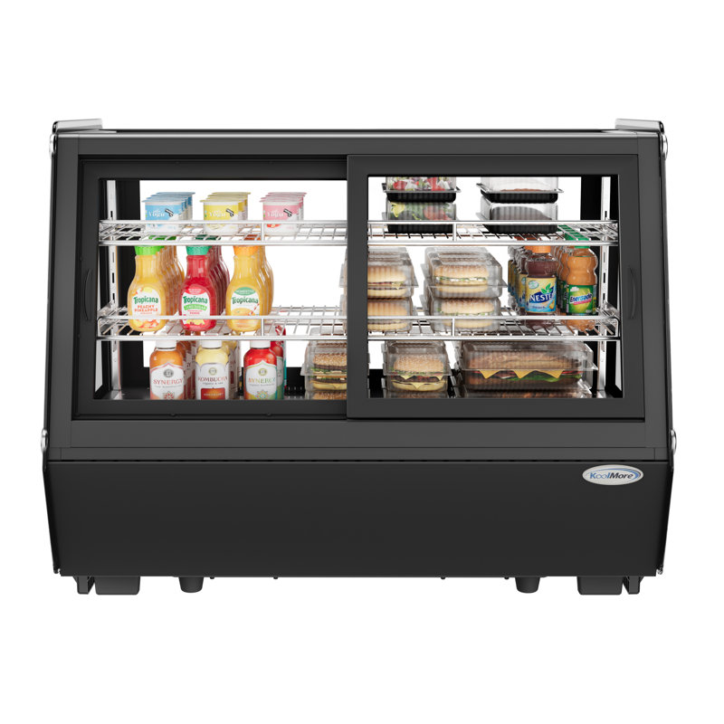 35 in. Self-Service Countertop Display Refrigerator in White (CDC-165-WH), Black