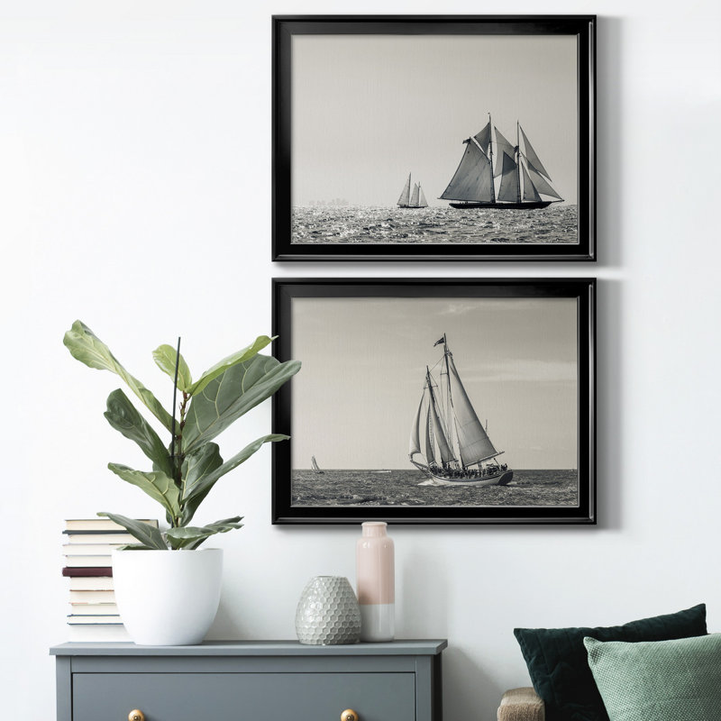 Heading Out - Ensemble de 2 reproductions de cadres photo, H 30,5 po x l 45 po x P 1 po, Noir