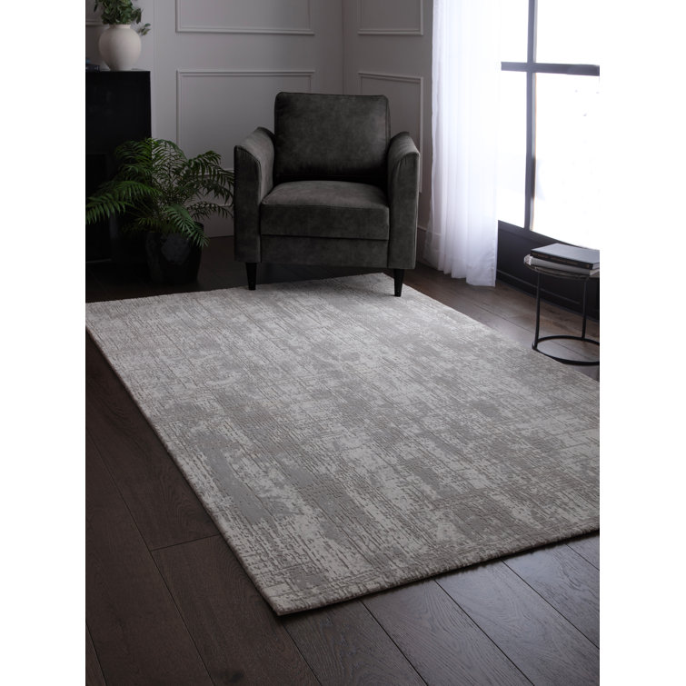 Abrienne Soft Shiny Modern Grey/White Rug