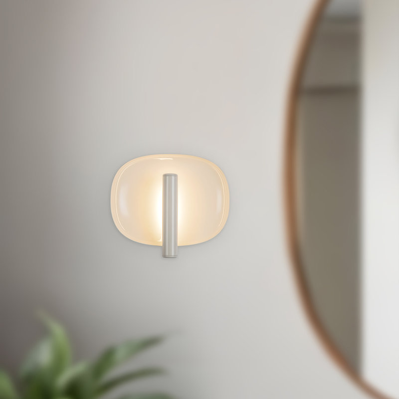 Lustre 9-in White dimmable LED Wall Sconce, White