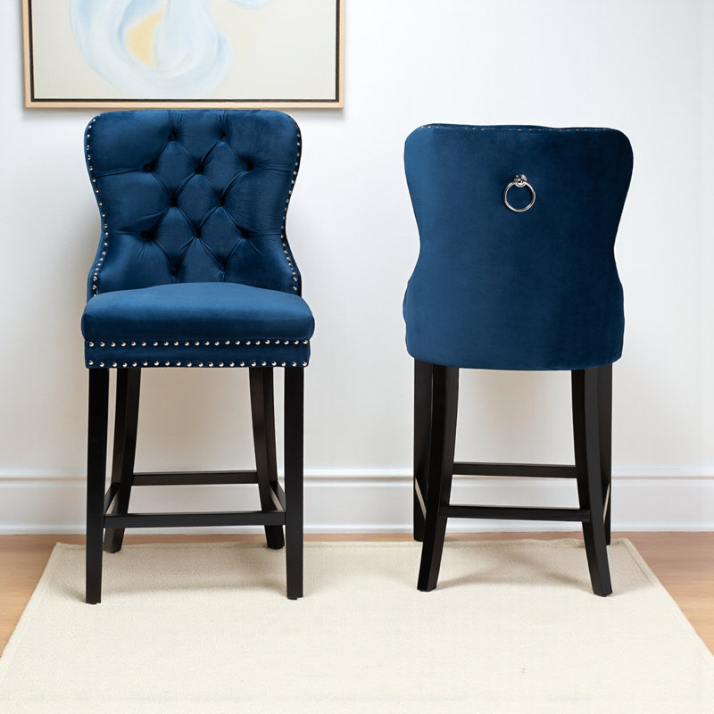 Tabouret de comptoir 26 po Mernie Kerric, Bleu