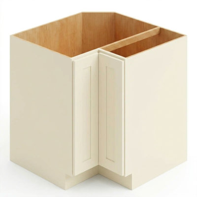 Armoire de coin 33 po blanc doux prêt à assembler Shaker