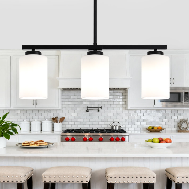 Volha 3 - Light Kitchen Island Pendant, White, Black