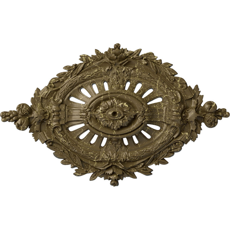 35 médaillon de plafond Antonio l 7 7/8 po x H 22 1/2 po x P 4 3/8 po, Boue Mississippi craquelée